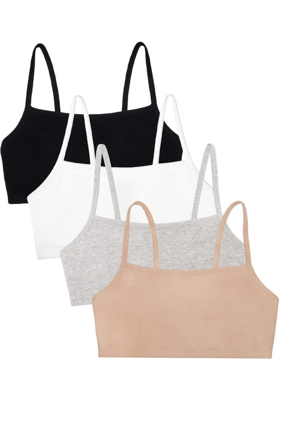 Women's Spaghetti Strap Cotton Sports Bra - All-Day Comfort & Easy Movement - Value Packs
