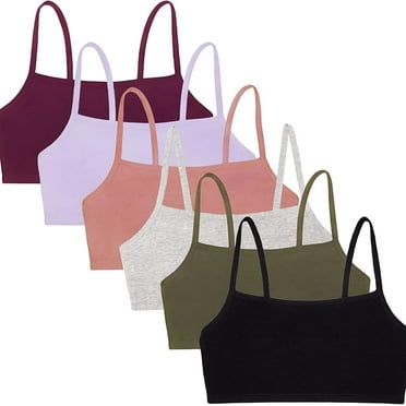 Fruit of the Loom Women's Spaghetti Strap Cotton Sports Bra, Assorted, 6- Pack, Size 40