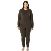 Fruit of the Loom Women's Stretch Fleece Thermal Top and Bottom Set, Sizes S-4X
