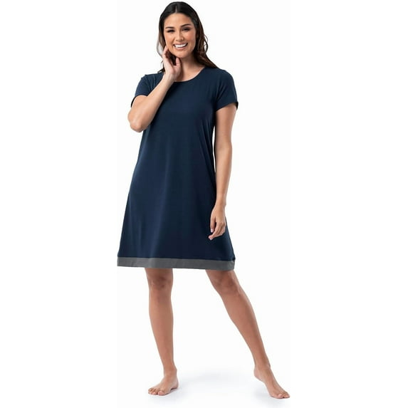 Fruit of the Loom Women's Super Soft and Breathable Sleep Shirt, Midnight Blue, XL