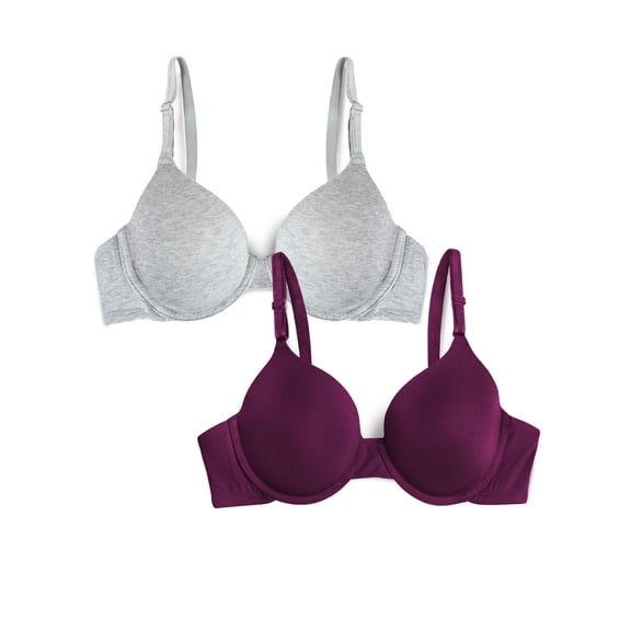 Fruit of the Loom Women's T-Shirt Bra 2 Pack, Style FT938, Sizes M to XXL