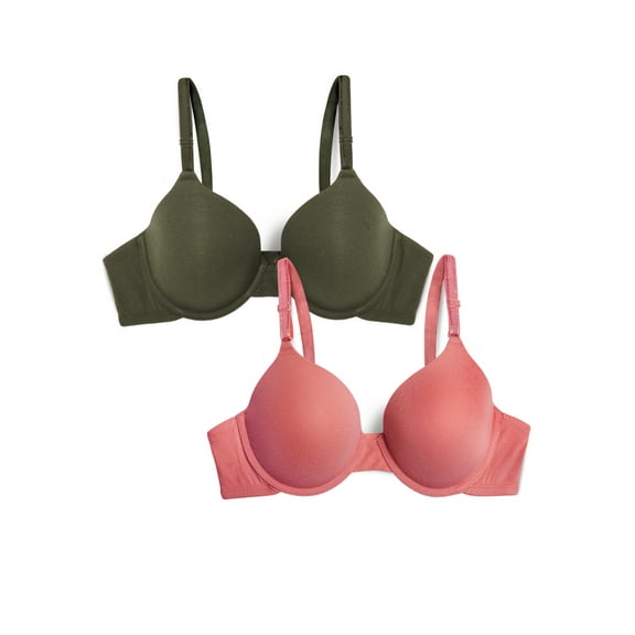 Fruit of the Loom Women's T-Shirt Bra 2 Pack, Style FT938, Sizes M to XXL