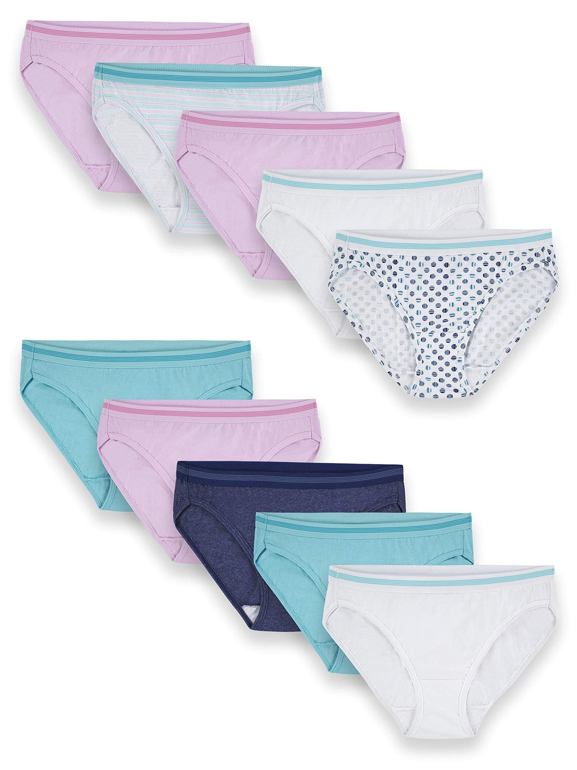 Fruit of the Loom Women's Tag Free Cotton Bikini Panties 10 10 Pack -  Assorted Colors 7