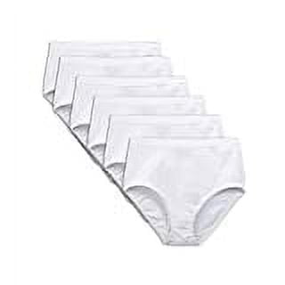 Fruit of the Loom Women's Tag Free Cotton Panties Brief - 6 Pack - White, 9