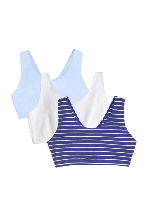 Women's Tank Style Cotton Sports Bra 3-Pack, Sizes 34-47