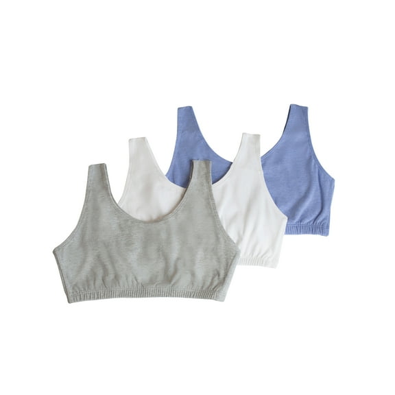 Fruit of the Loom Women's Tank Style Cotton Sports Bra, 3-Pack, Style-9012