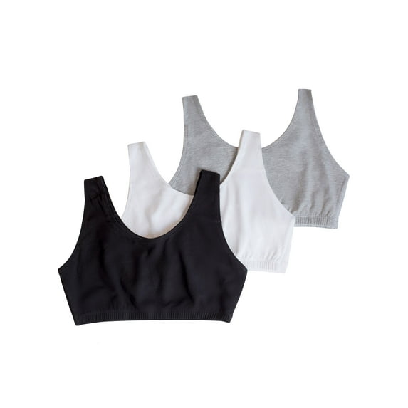 Fruit of the Loom Women's Tank Style Cotton Sports Bra, 3-Pack, Style-9012