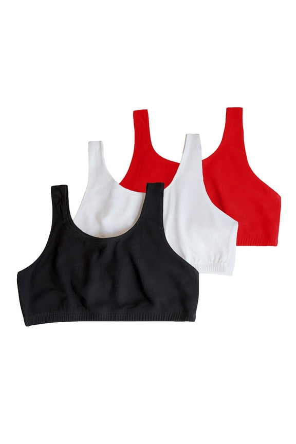 Women's Tank Style Cotton Sports Bra, 3-Pack, Style-9012