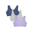 thumbnail image 1 of Fruit of the Loom Women's Tank Style Cotton Sports Bra, 3-Pack, Style- 9012, 1 of 7