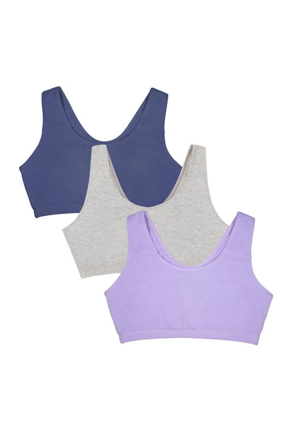Women's Tank Style Cotton Sports Bra, 3-Pack, Style- 9012