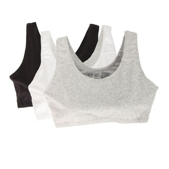 Fruit of the Loom Women's Tank Style Cotton Sports Bra, 3-Pack, Style-9012