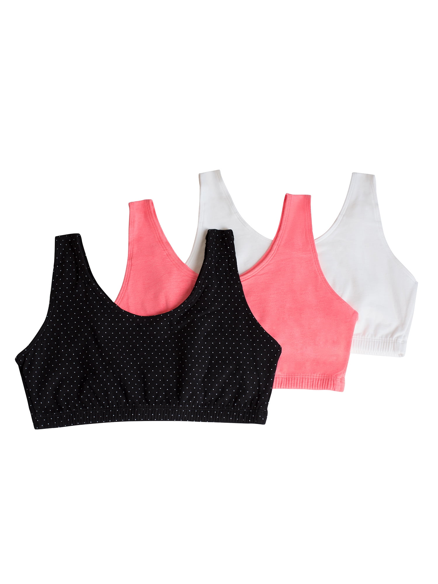 Fruit of the Loom Women's Tank Style Cotton Sports Bra, 3-Pack, Style-9012