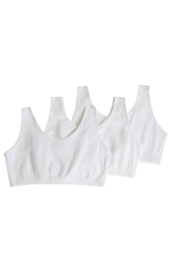 Women's Tank Style Cotton Sports Bra, 3-Pack, Style-9012