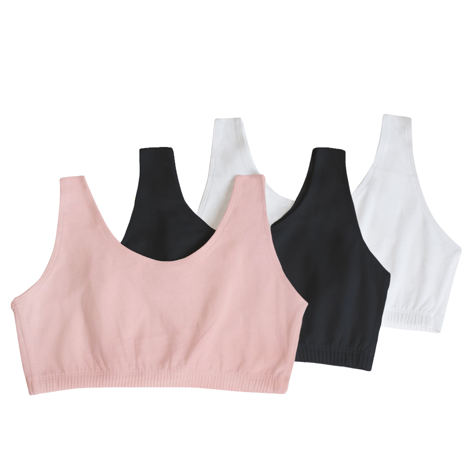 Fruit Of The Loom Tank Style Sports Bras with Modesty Pads 32 34 36 Set of 2