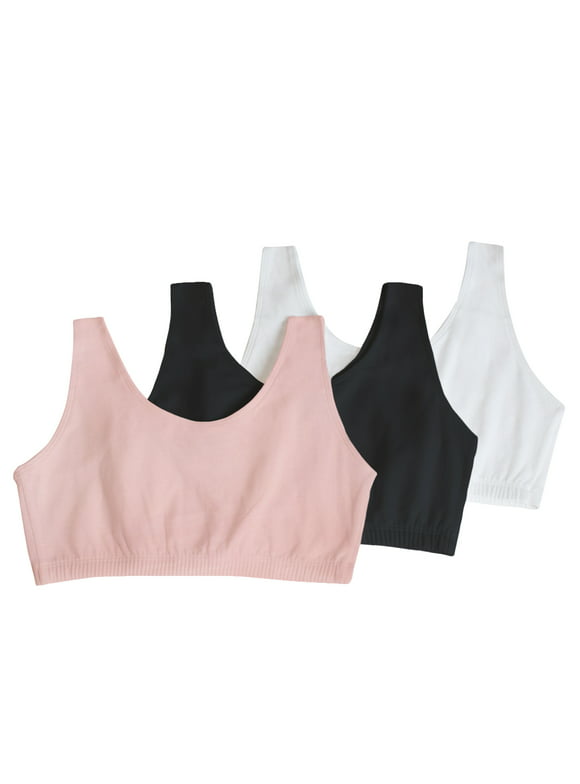 Fruit of the Loom Women's Tank Style Cotton Sports Bra, 3-Pack, Style-9012