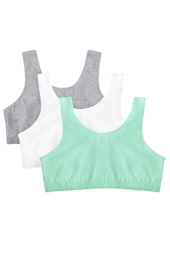 Women's Tank Style Cotton Sports Bra, 3-Pack, Style-9012