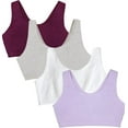 thumbnail image 1 of Fruit of the Loom Women's Tank Style Cotton Sports Bra 4-Pack, Size 34-50, 1 of 1