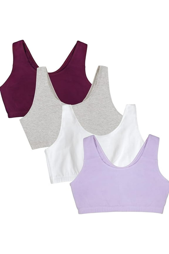 Women's Tank Style Cotton Sports Bra 4-Pack, Size 34-50