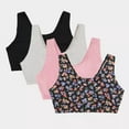 thumbnail image 1 of Fruit of the Loom Women's Tank Style Cotton Sports Bra 4-Pack, 1 of 5