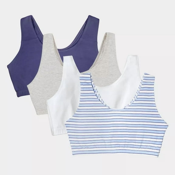 Fruit of the Loom Women's Tank Style Cotton Sports Bra 4-Pack