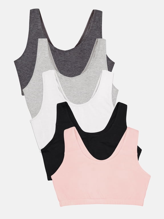 Women's Tank Style Cotton Sports Bra, 5-Pack, Style 9012