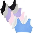 thumbnail image 1 of Fruit of the Loom Women's Tank Style Cotton Sports Bra 6-Pack, Size 34, 1 of 8