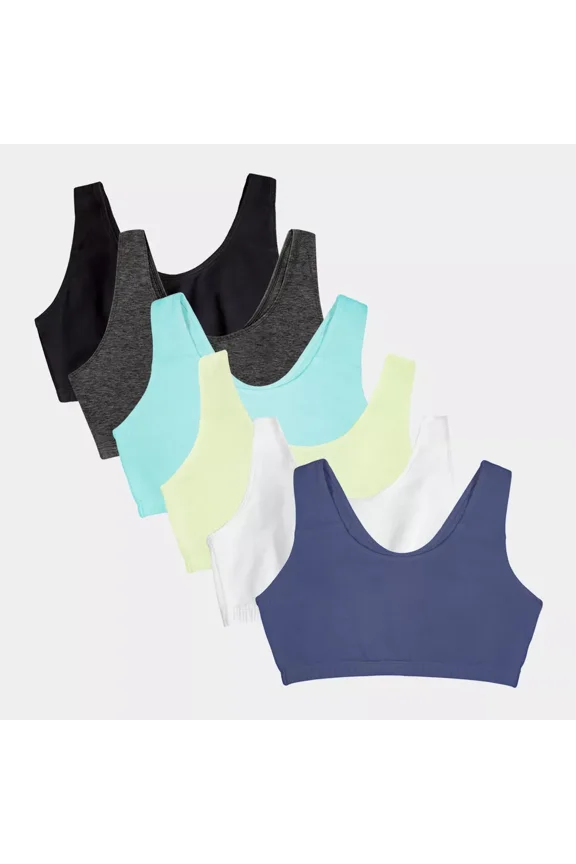 Women's Tank Style Cotton Sports Bra 6-Pack, Size 34