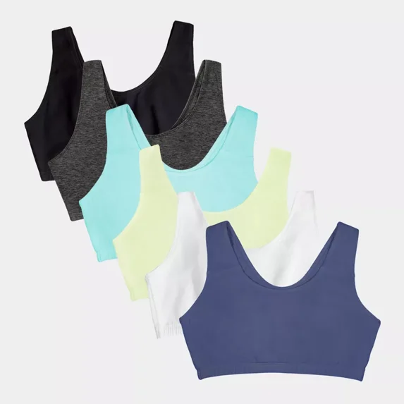 Fruit of the Loom Women's Tank Style Cotton Sports Bra 6-Pack, Size 40