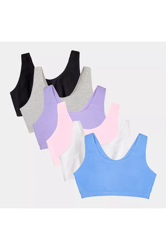 Women's Tank Style Cotton Sports Bra 6-Pack, Size 46