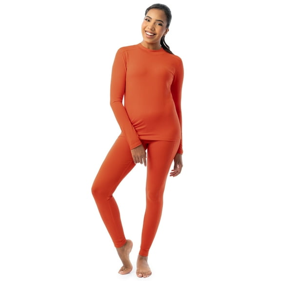 Fruit of the Loom Women's Thermal Performance High Mock Neck Top & Thermal Legging Bottom Set, Sizes XS-XXXL