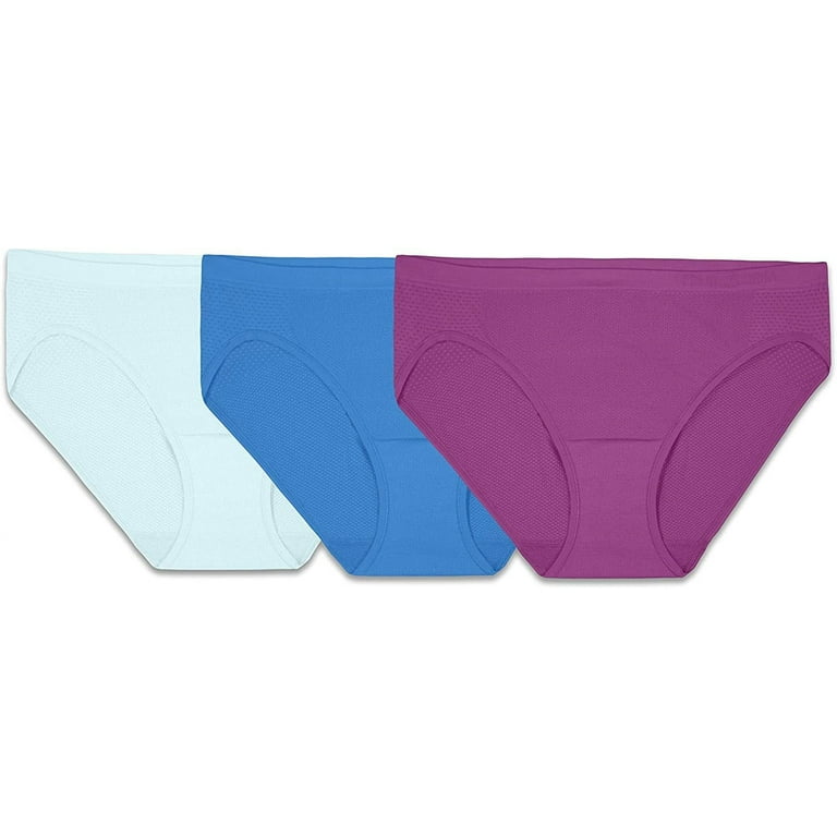Fruit of the Loom Women's Underwear Breathable Panties (Regular & Plus  Size), Bikini - Seamless Mesh - 3 Pack, 7