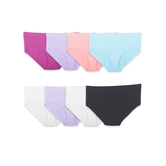 Fruit of the Loom Women's Underwear Breathable Panties (Regular & Plus Size), Hipster - Cotton Mesh - 8 Pack, 9