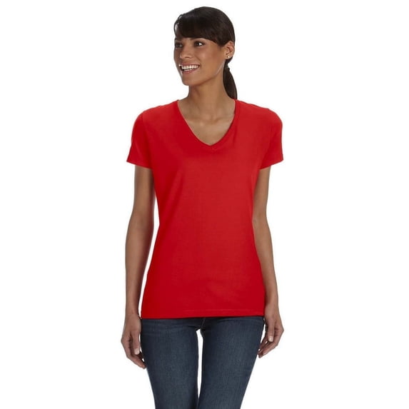 Fruit of the Loom Women's V-Neck Short Sleeve Basic T-Shirt L39VR