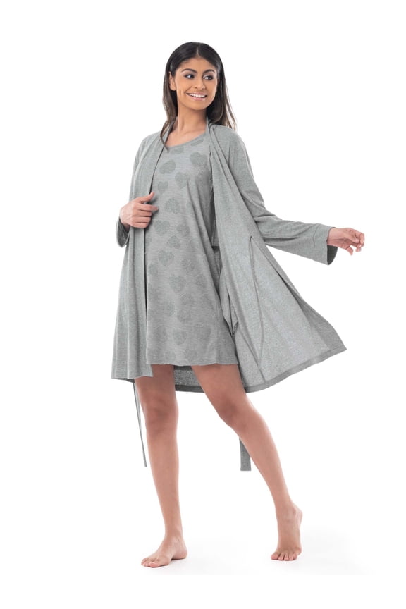 Women's Sleep Chemise Nightgown & Robe Pajama Set, Sizes S-4X