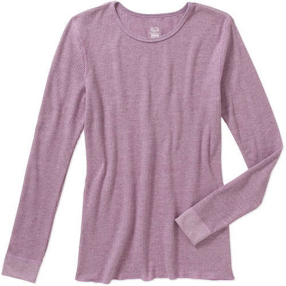 Fruit of the Loom Women's Waffle Thermal Underwear Top, Purple Days