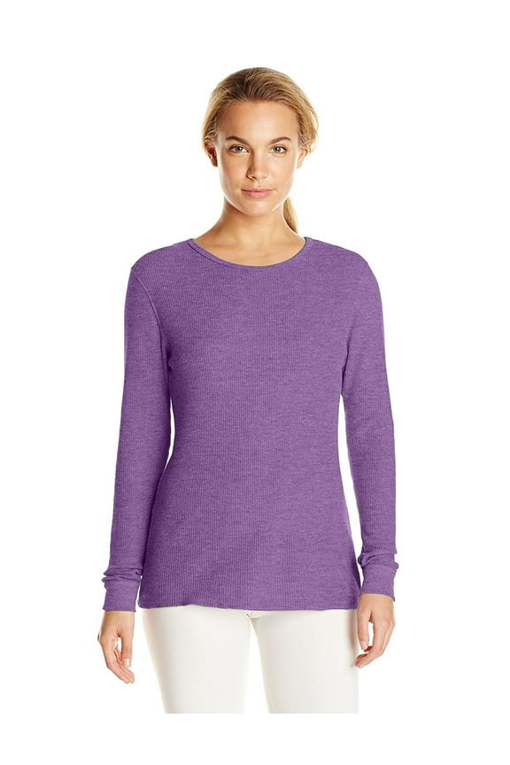 Women's Waffle Thermal Underwear Top (Small, Purple)