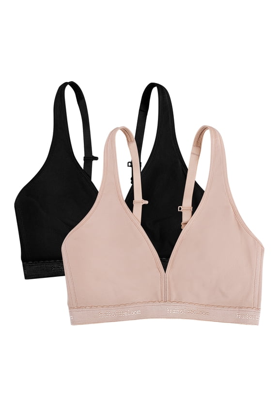 Women's Wirefree Cotton Bralette, 2-pack, Style-FT799PK
