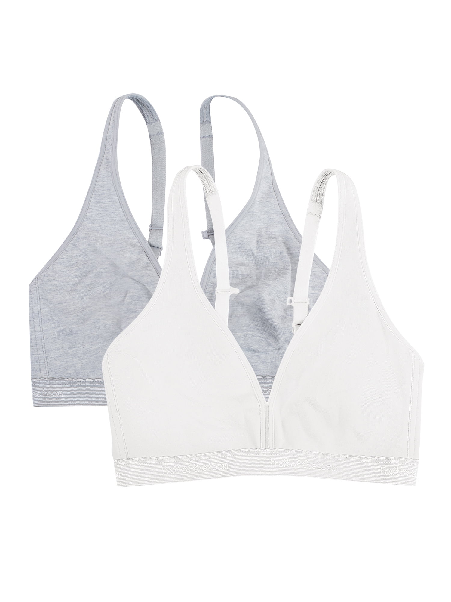 Fruit of the Loom Women's Wirefree Cotton Bralette, 2-pack, Style