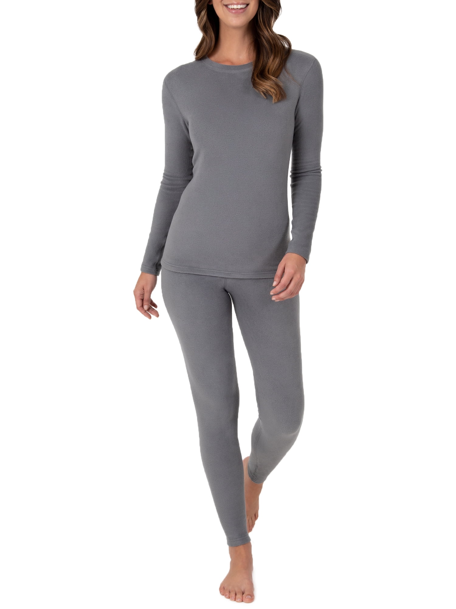 Fruit of the Loom Women's & Women's Plus Stretch Fleece Thermal Top and ...
