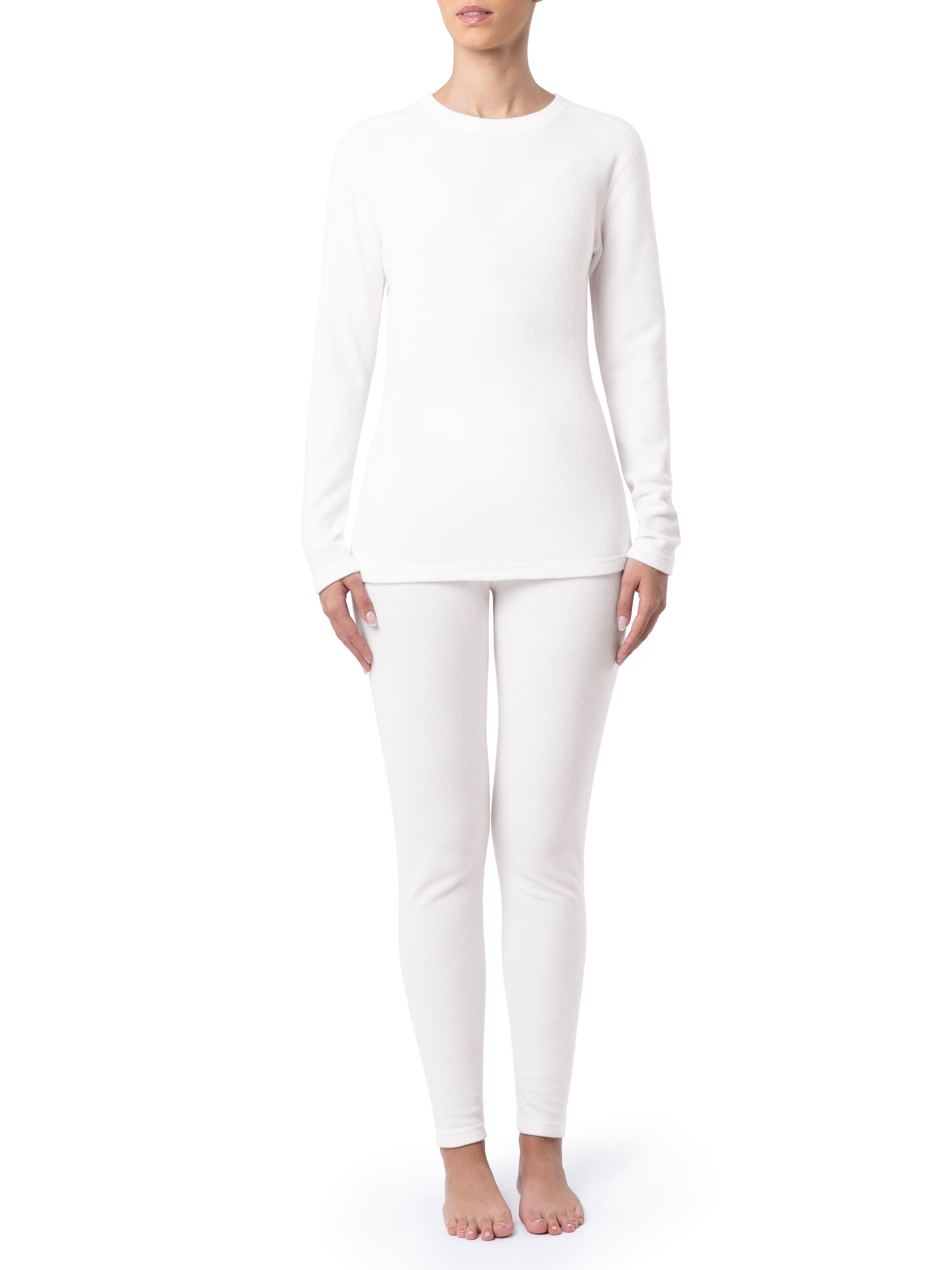 Fruit of the Loom Women's & Women's Plus Stretch Fleece Thermal Top and Bottom Set