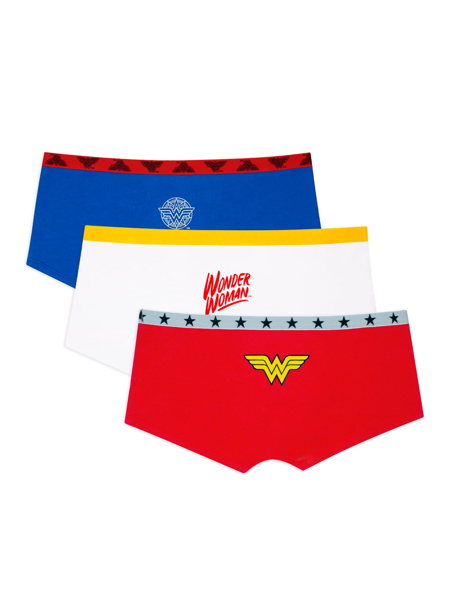 Fruit of the Loom Women's Wonder Woman Boyshort Panties, 3-Pack