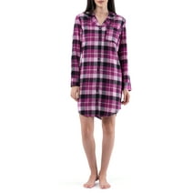 Fruit of the Loom Women's and Women's Plus Beyond Soft Long Sleeve Flannel Sleepshirt
