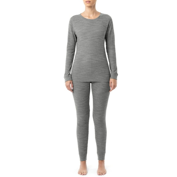 Fruit of the Loom Women's and Women's Plus Eversoft Waffle Top and Bottom Thermal Set