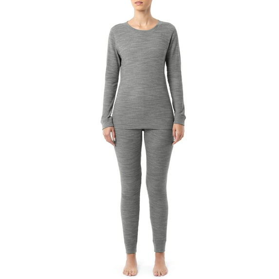 Fruit of the Loom Women's and Women's Plus Eversoft Waffle Top and Bottom Thermal Set