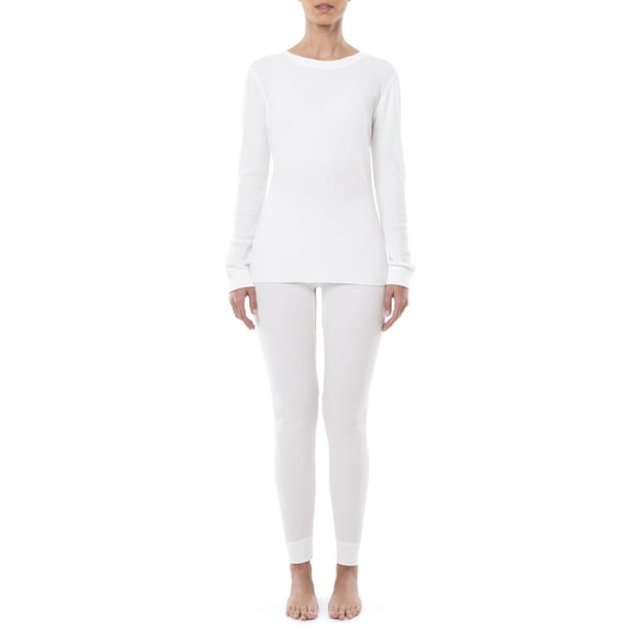 Fruit of the Loom Women's and Women's Plus Eversoft Waffle Top and Bottom Thermal Set