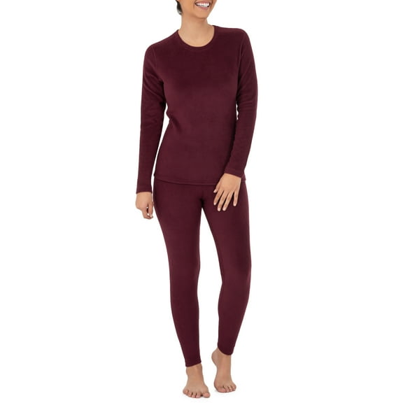 Fruit of the Loom Women's and Women's Plus Long Underwear 2-Piece Waffle Top and Bottom Thermal Set