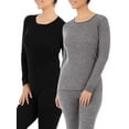 thumbnail image 1 of Fruit of the Loom Women's and Women's Plus Long Underwear Waffle Crew Neck Thermal Top, 2-Pack, 1 of 3