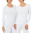 thumbnail image 1 of Fruit of the Loom Women's and Women's Plus Long Underwear Waffle Crew Neck Thermal Top, 2-Pack, 1 of 3
