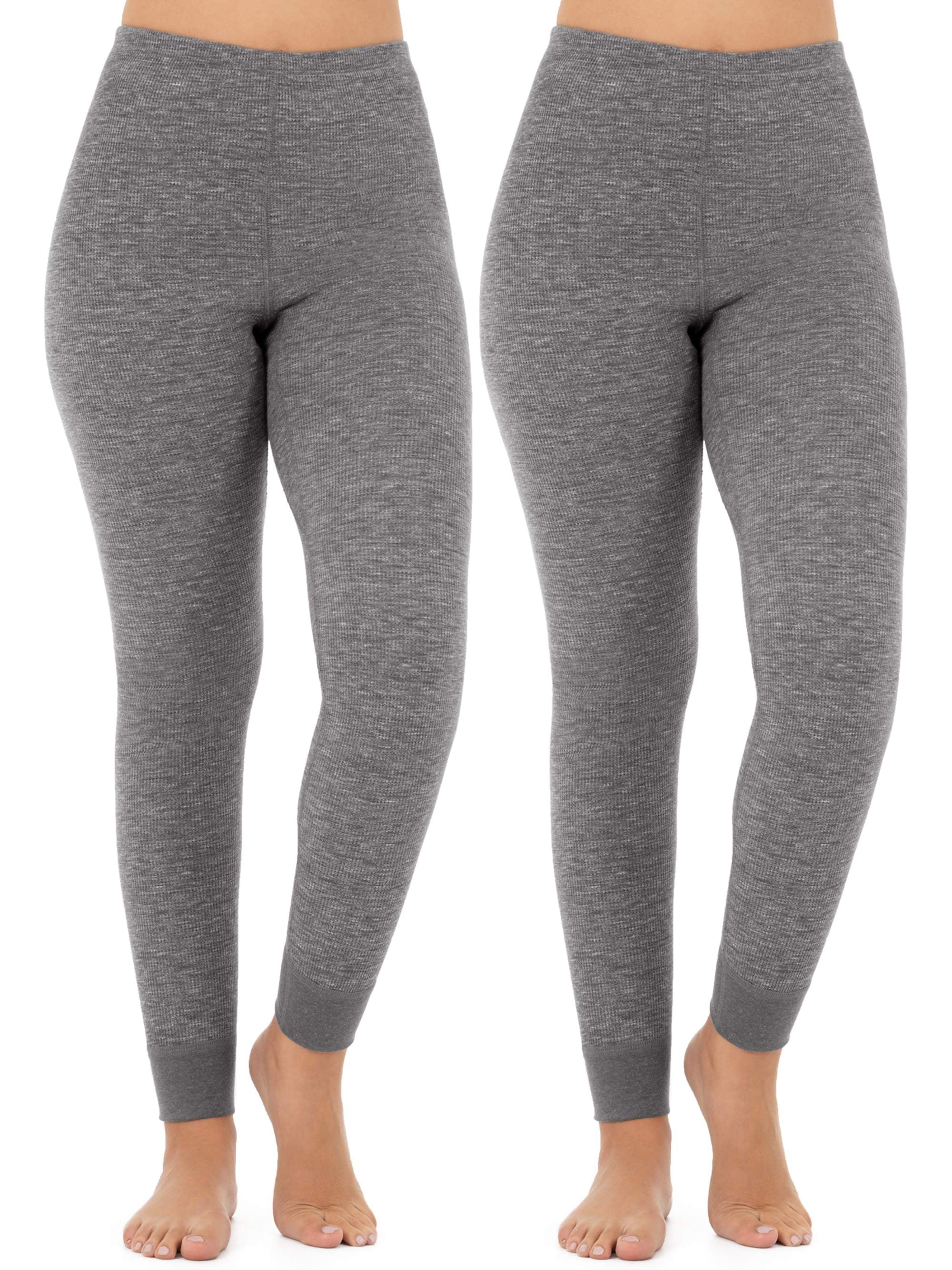 Fruit of the Loom Women's and Women's Plus Long Underwear Waffle Thermal  Bottoms, 2-Pack 