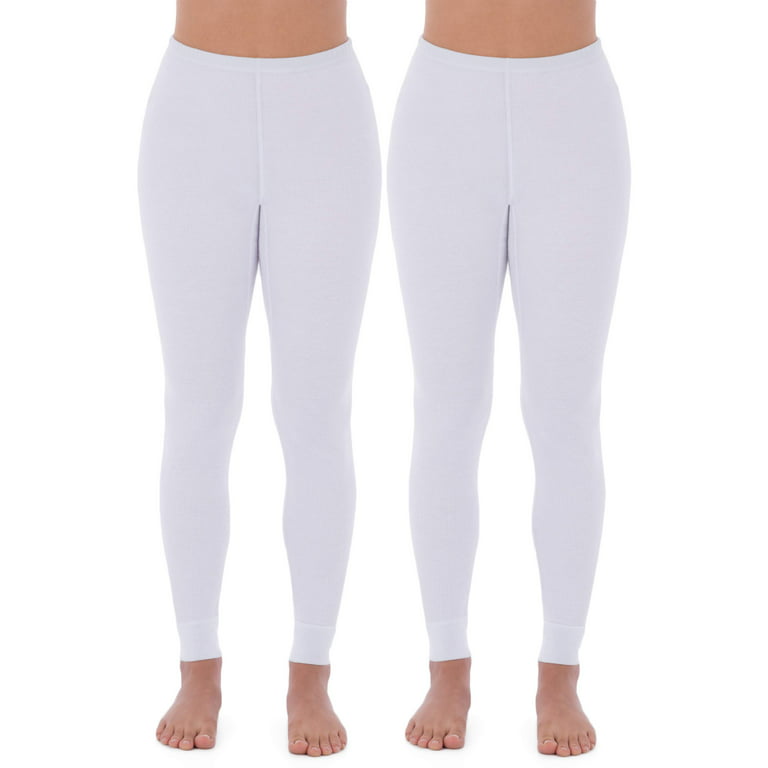 Fruit of the Loom Women's and Women's Plus Long Underwear Waffle Thermal  Bottoms, 2-Pack